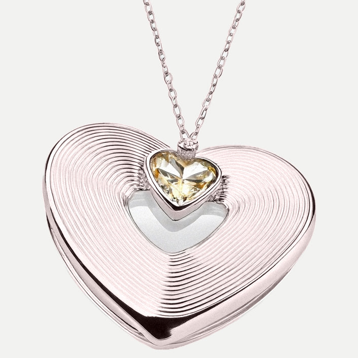 Womens love heart pendant by Bonheur Jewelry NYC-Swarovski crystal necklace with a heart pendant​ for women
