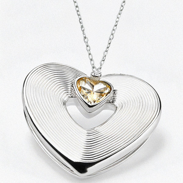 Womens love heart pendant by Bonheur Jewelry NYC-Swarovski crystal necklace with a heart pendant​ for women

