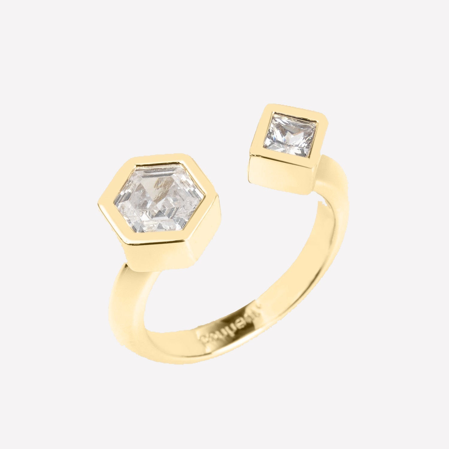 Women's Open Ring by Bonheur Jewelry NYC- White Swarovski Crystal open ring jewelry