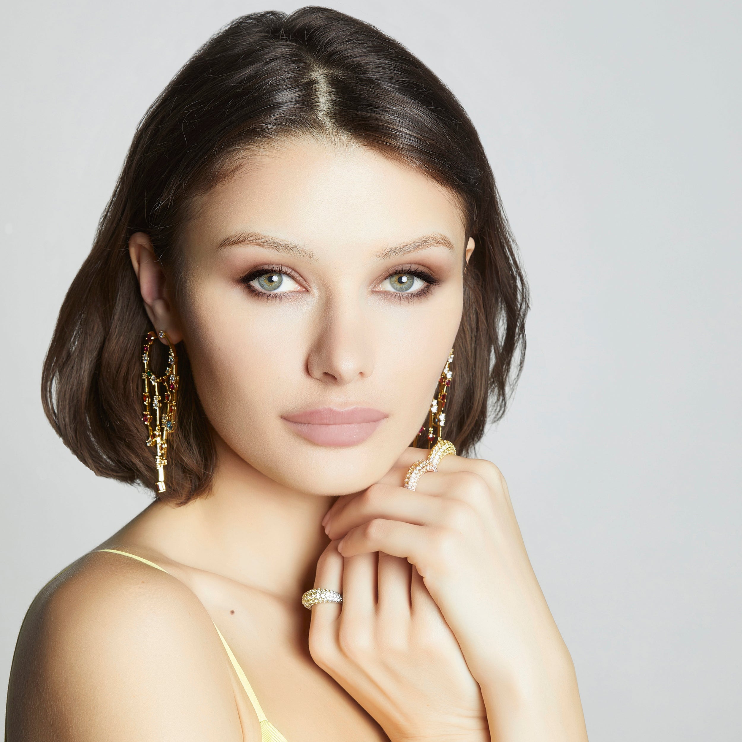 Women's PAVE DOME RING by Bonheur Jewelry NYC-prong-set dome rings near me