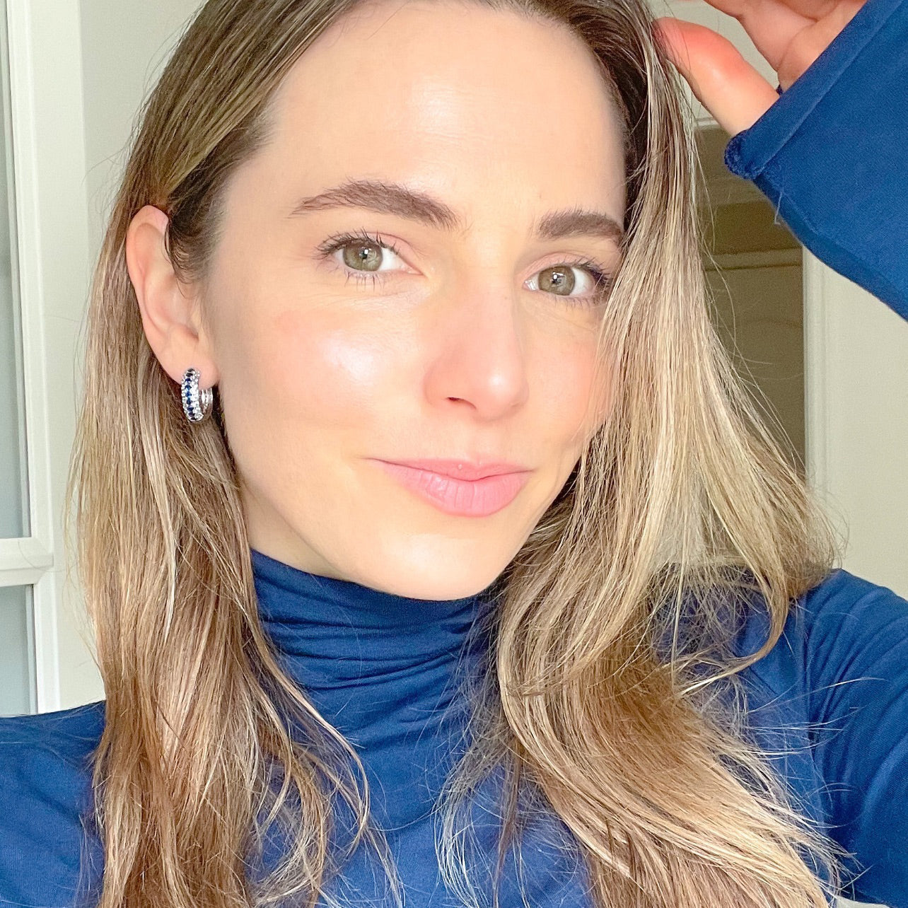 Womens Pave Huggie Hoops by Bonheur Jewelry NYC-sparkling huggie hoop earrings​ near me