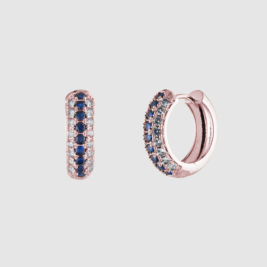 Womens Pave Huggie Hoops by Bonheur Jewelry NYC-sparkling huggie hoop earrings​ near me