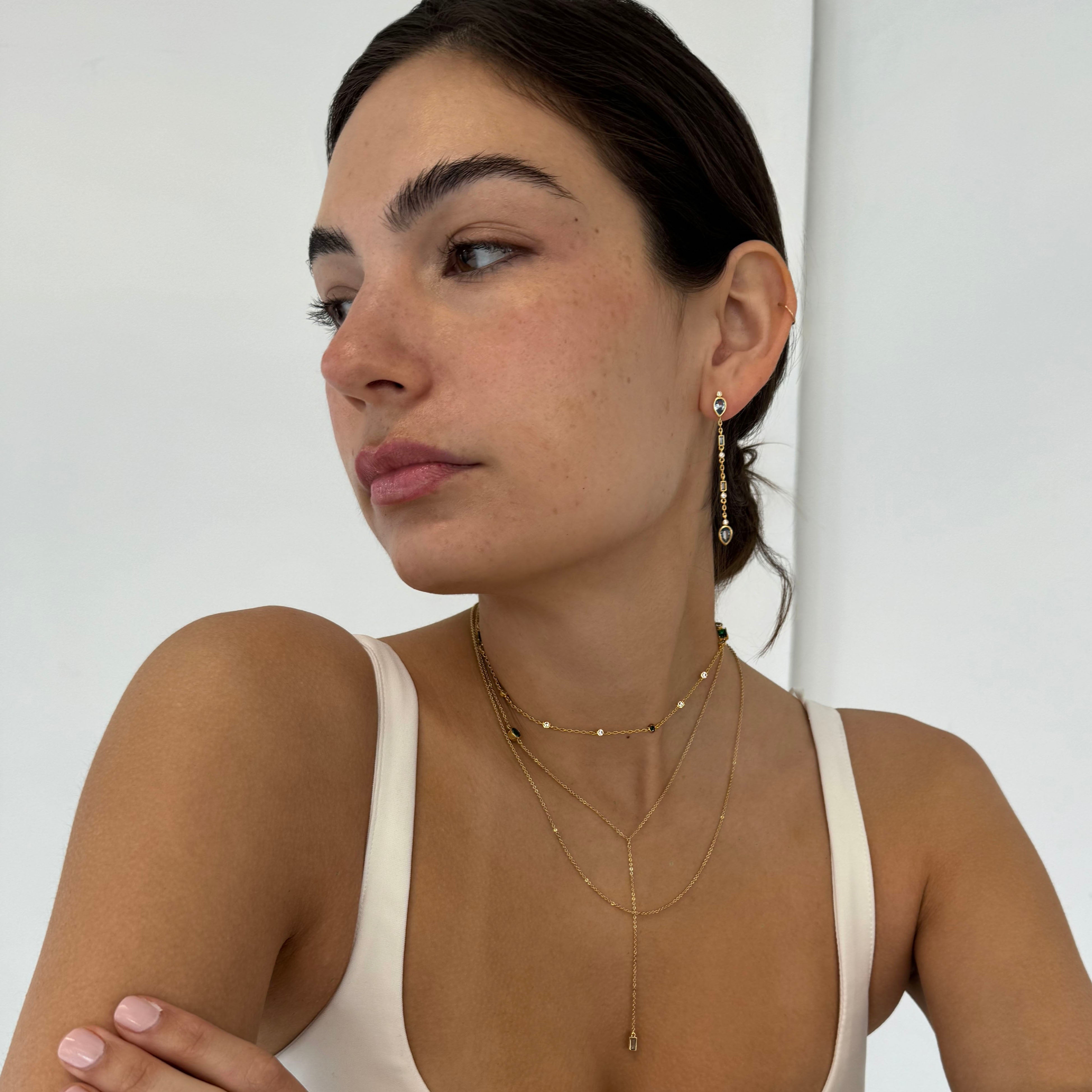 Women's post dangle earrings by Bonheur Jewelry NYC-Blue swarovski lightweight dangle earrings near me