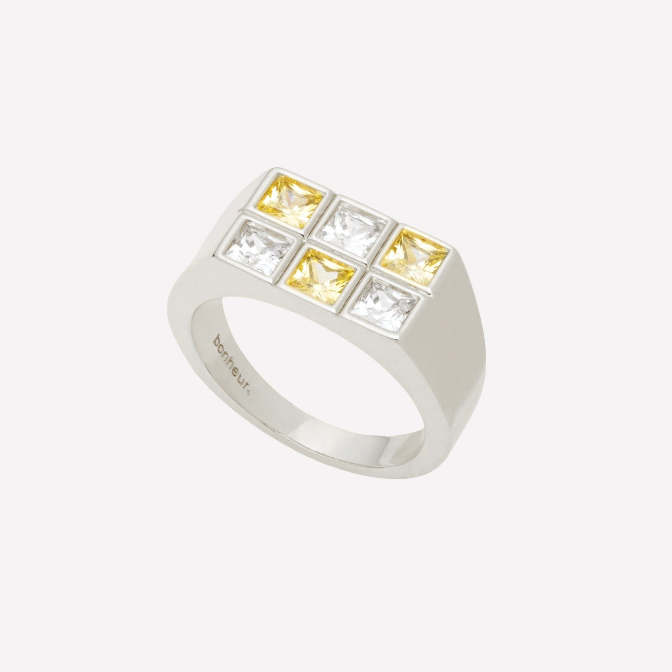 Women's Rectangle Signet Ring near me-signet ring with stone​ by Bonheur Jewelry NYC