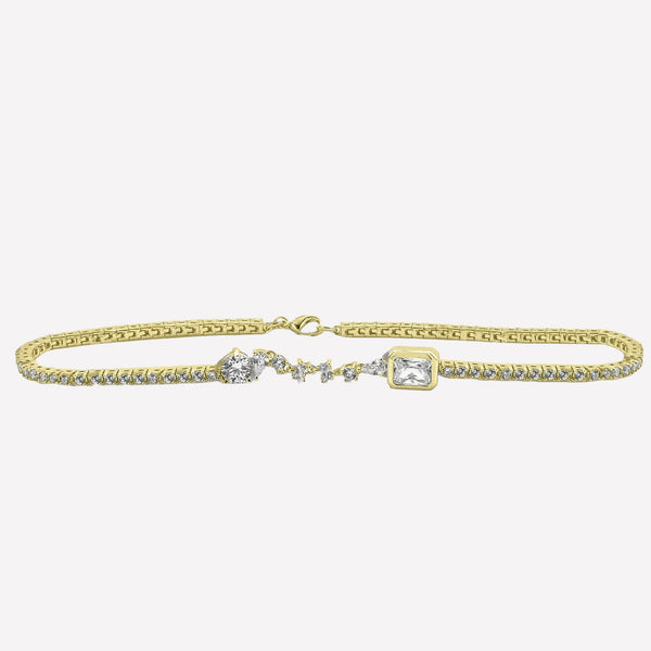 Women's Tennis Crystal Necklace-White Swarovski crystal tennis choker necklace near me