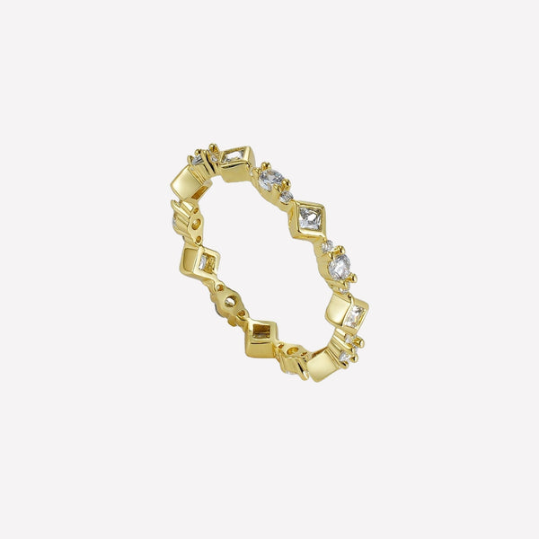 Women's Thin eternity band- Swarovski Crystal dainty eternity band near me