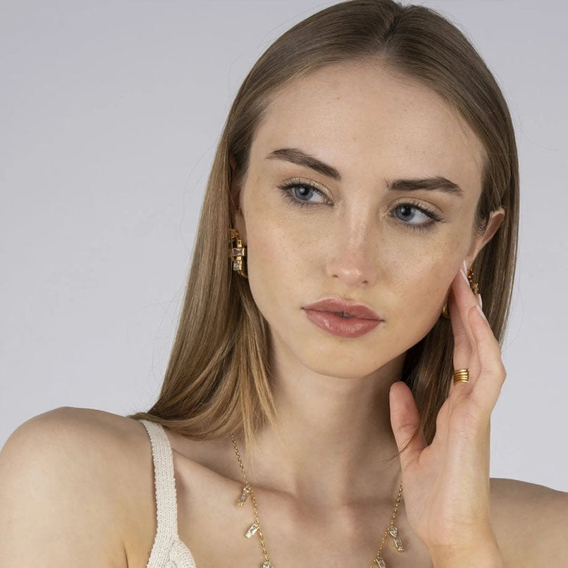 Women's U Hoops Earrings by Bonheur Jewelry NYC-pink u shaped hoop earrings​ near me 