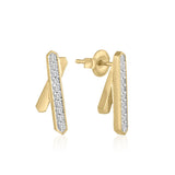 WOMEN'S PAVE CRYSTAL STUD EARRINGS-gold jewellery gift