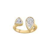 Swarovski Crystal Open Ring for Women-Luxury Gold Ring