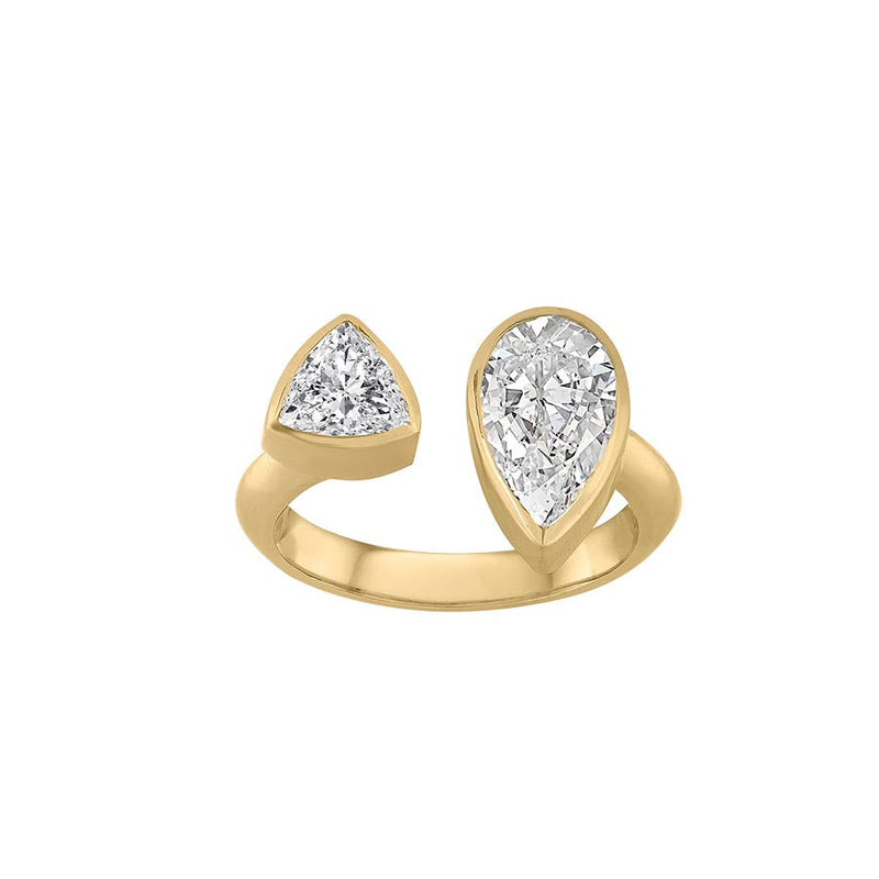 Swarovski Crystal Open Ring for Women-Luxury Gold Ring