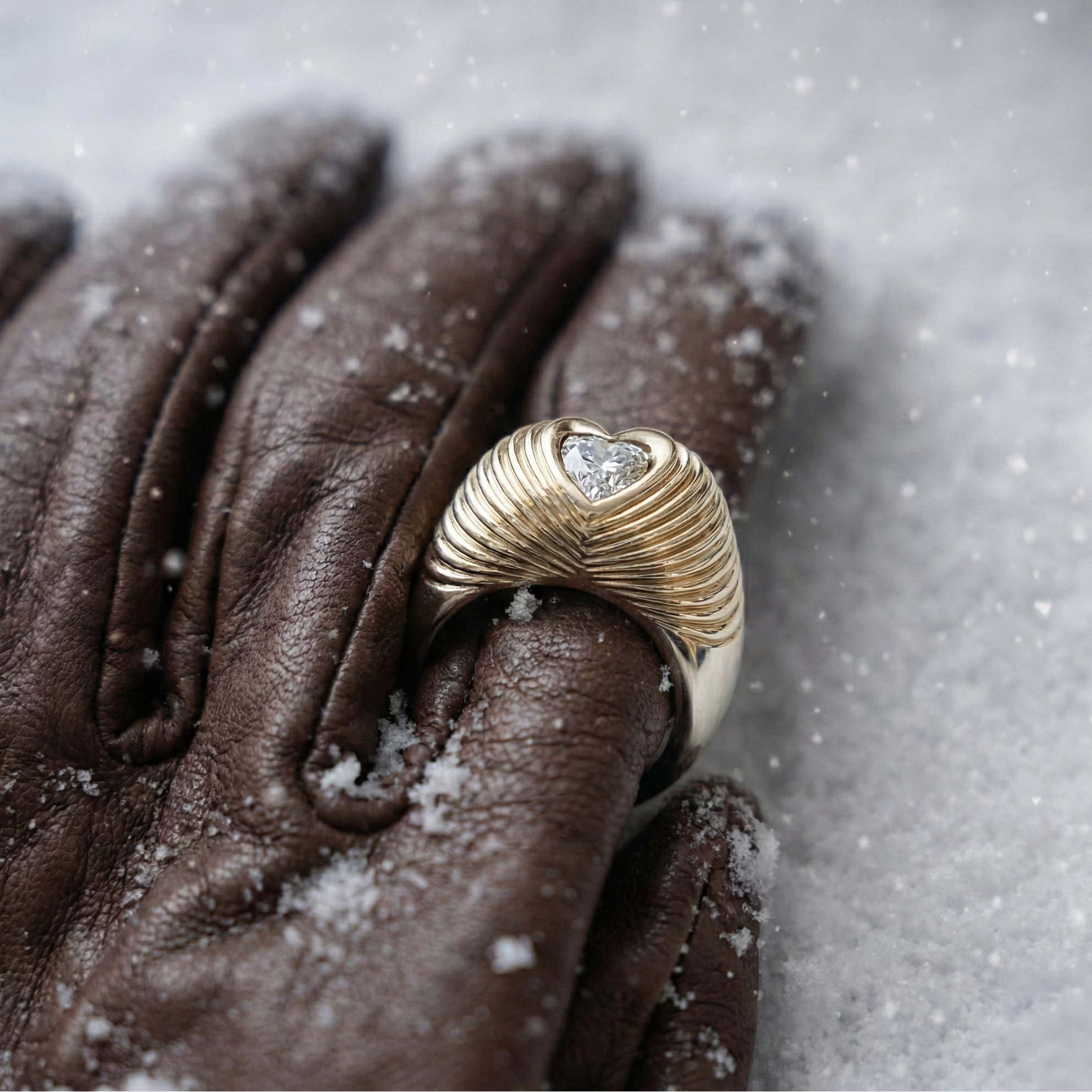 Womens Chunky Heart Ring by Bonheur Jewelry NYC-Big Heart Ring for Women
