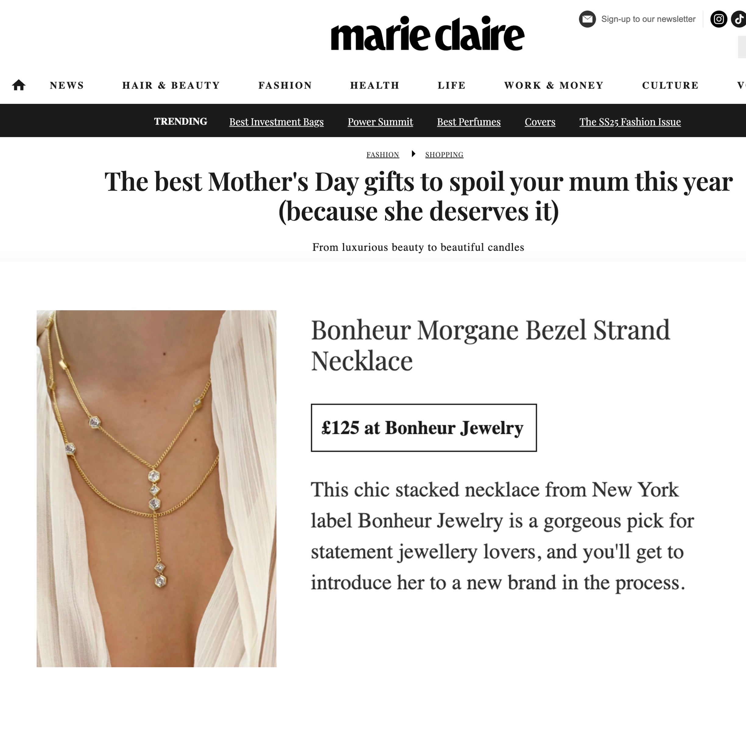 Marie Claire UK Jewelry