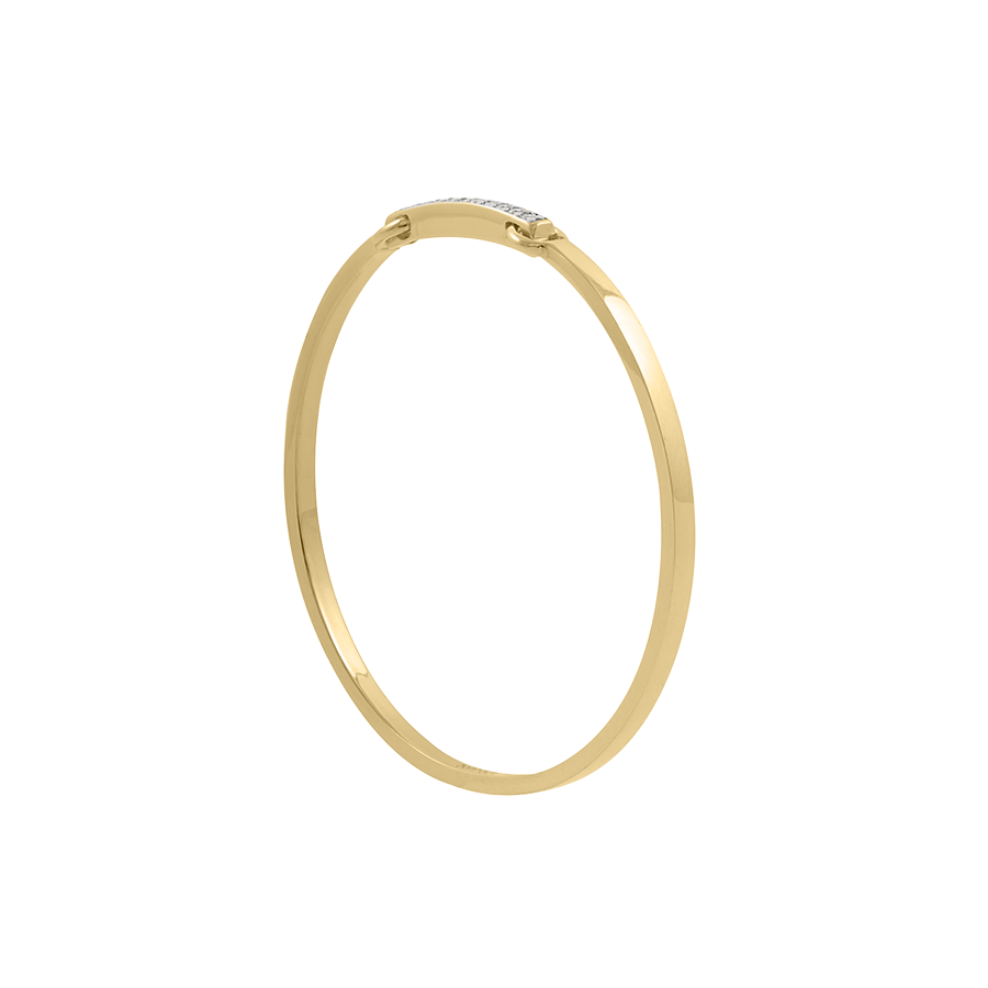 Bonheur Jewelry Laurel Stackable Bangle Bracelet, Swarovski crystal stackable bangle bracelet in gold, rose gold, or rhodium plated finish, side view.