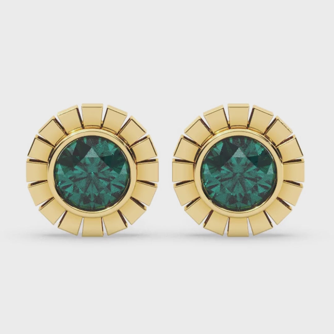 Womens Circle Stud Earrings by Bonheur Jewelry NYC-flat stud earrings​ near me
