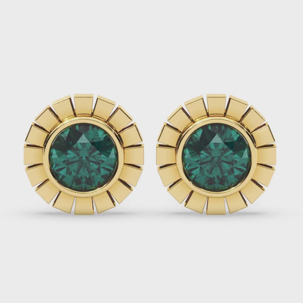 Womens Circle Stud Earrings by Bonheur Jewelry NYC-flat stud earrings​ near me
