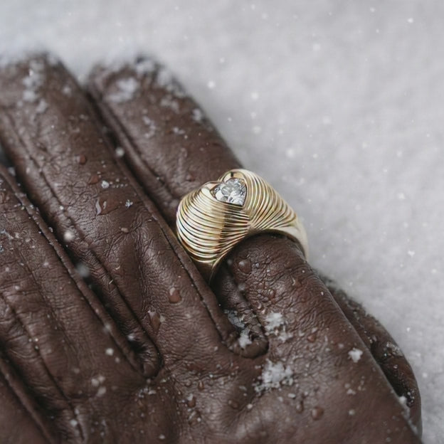 Womens Chunky Heart Ring by Bonheur Jewelry NYC-Big Heart Ring for Women
