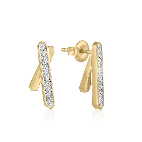 WOMEN'S PAVE CRYSTAL STUD EARRINGS-gold jewellery gift
