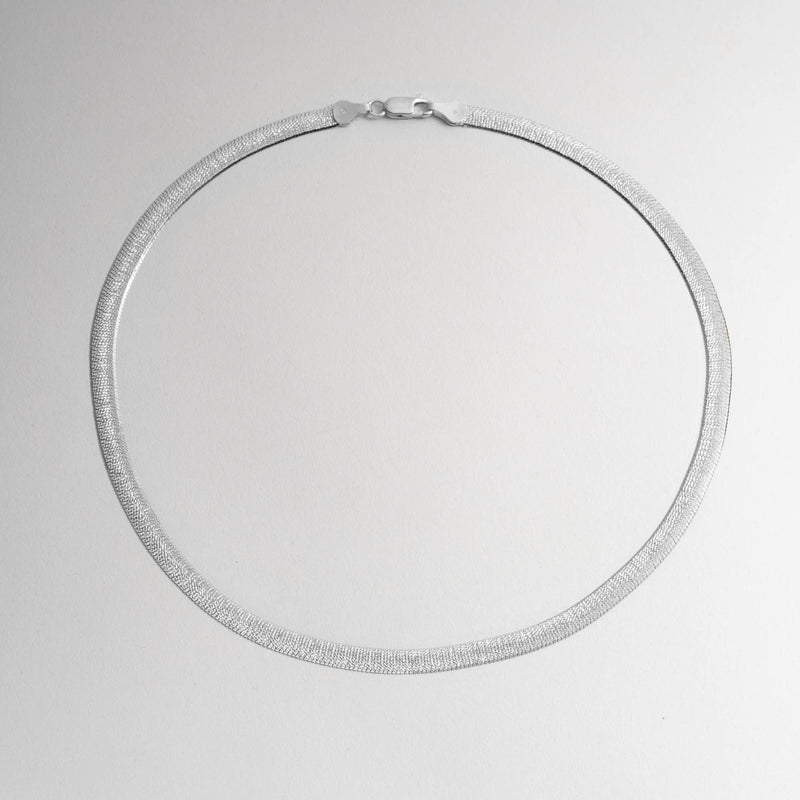 Diamond Cut Silver Chain for Women- herringbone necklace near me