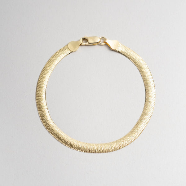Gold Diamond Cut Bracelet-herringbone fishtail bracelet