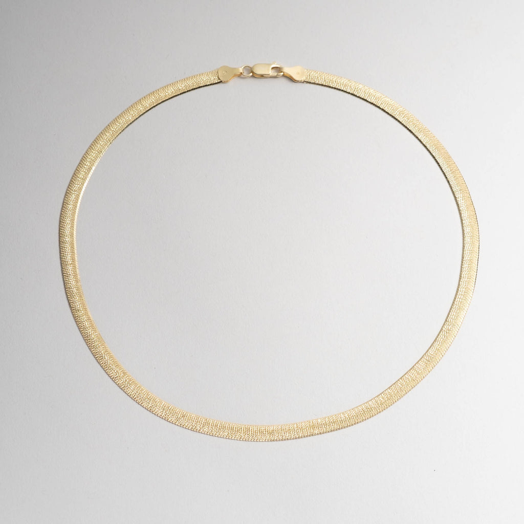 Angelique Gold Diamond-Cut Herringbone Necklace