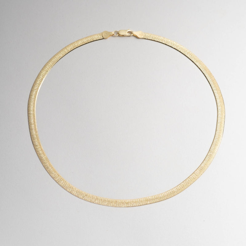 diamond cut herringbone necklace free shipping -gold herringbone chain women's