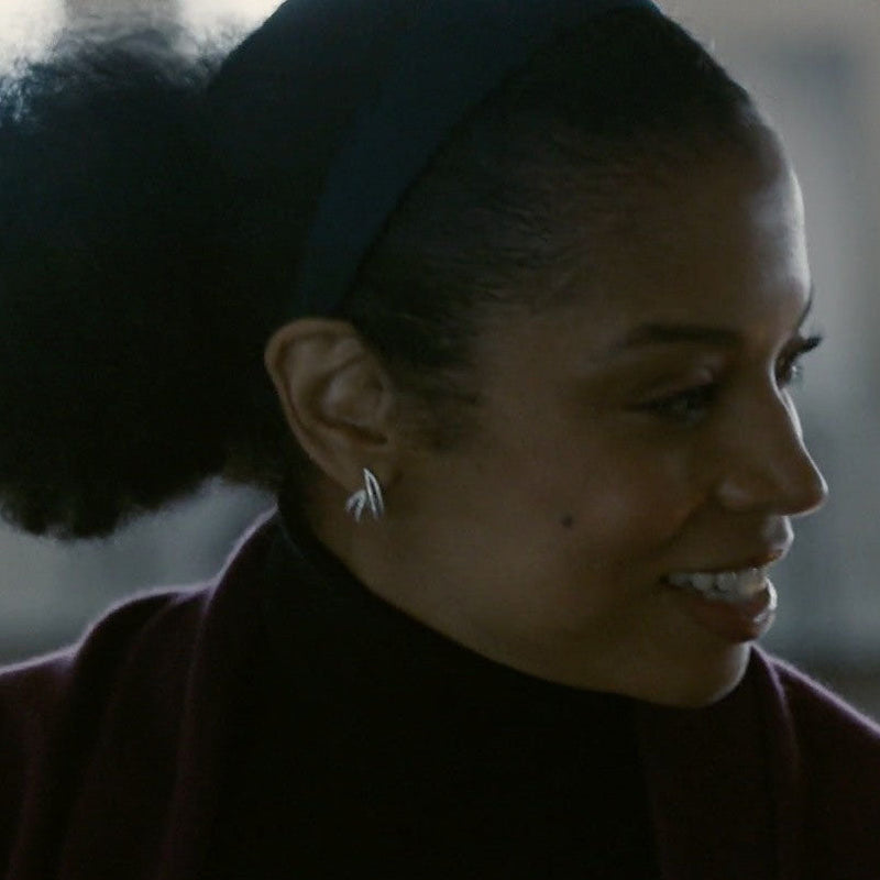 Actress Susan Kelechi Watson wearing micro pave huggie earrings on NBC's This is US