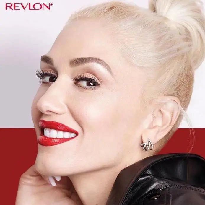 Gwen Stefani wearing huggie pave earrings in Revlon Ad