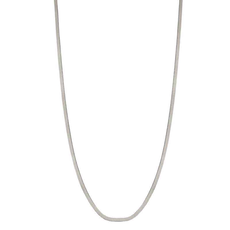 Women's Silver Thin Herringbone Necklace-ladies herringbone necklace