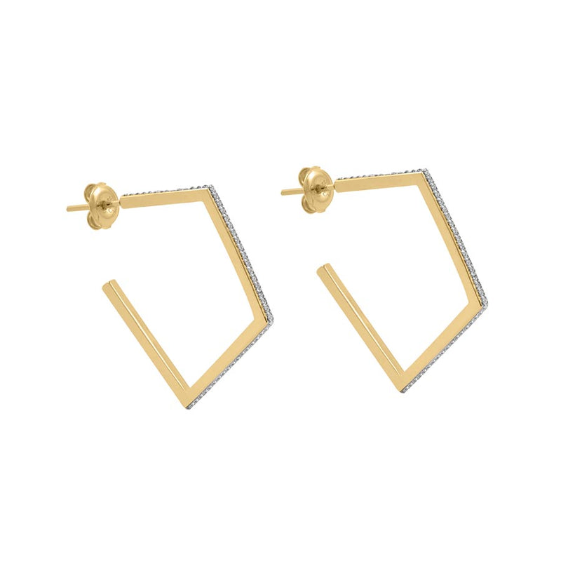 Laurel Pave Gold Hoop Earrings