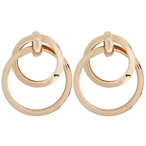 Gold Double Hoop Earrings-Online gold earrings shopping