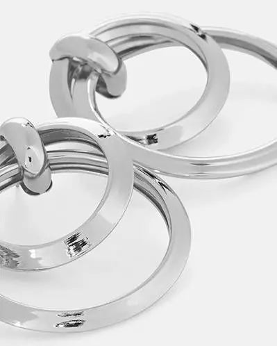 Silver Double Hoop Earrings-Silver Earrings Buy Online