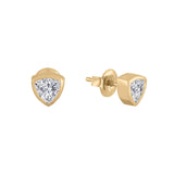 BEZEL SET STUD EARRINGS for women-Swarovski crystal circle stud earrings