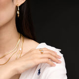 Swarovski Crystal Open Ring for Women-Luxury Gold Ring