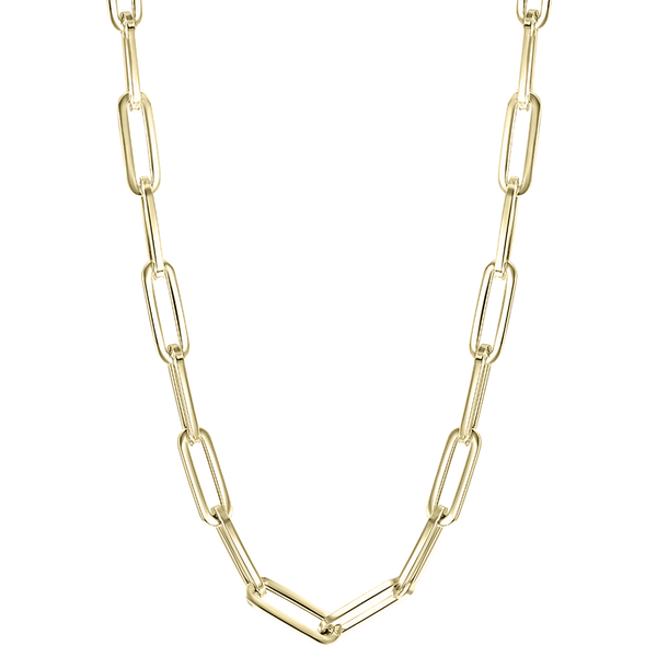 Gold Thick Chain Necklace-18k gold paperclip chain 