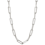 sterling silver thick chain necklace womens-large paperclip chain necklace 