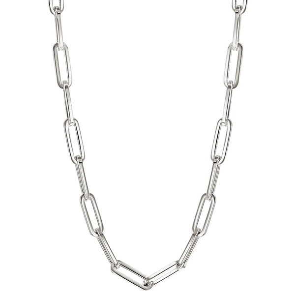 sterling silver thick chain necklace womens-large paperclip chain necklace 