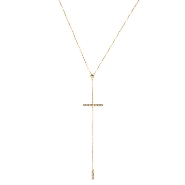 Women's Yellow Gold Lariat Chain Necklace-necklaces for young women