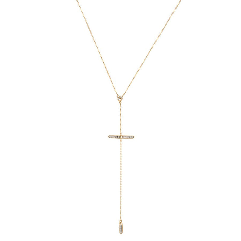 Women's Yellow Gold Lariat Chain Necklace-necklaces for young women