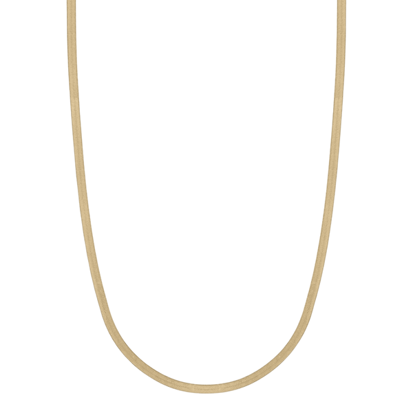 Gold Herringbone Flat Chain Necklace-womens gold herringbone chain