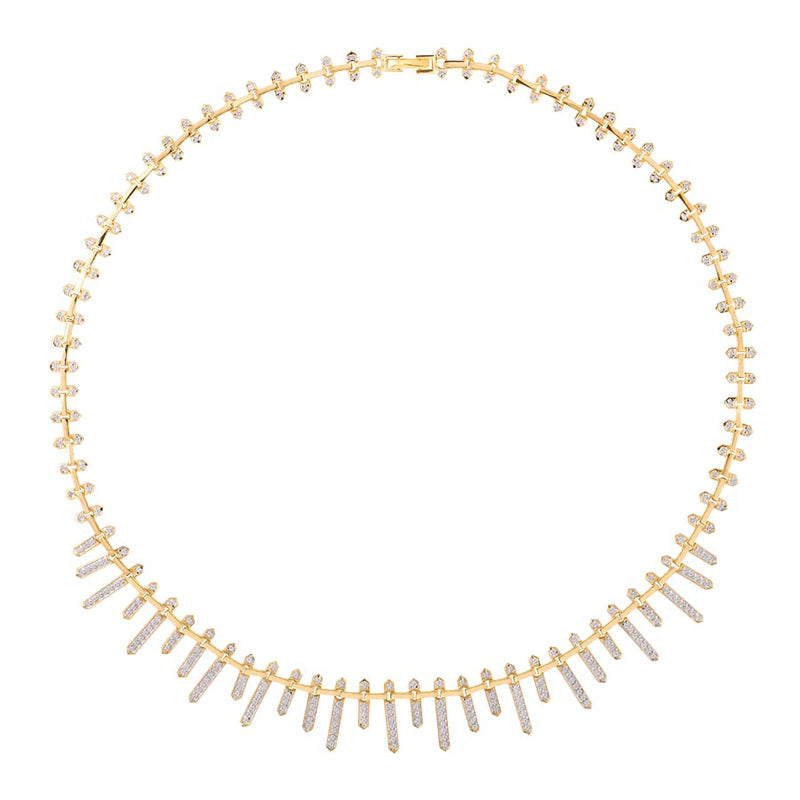 Yellow Gold Collar Statement Necklace-mother's day necklace 